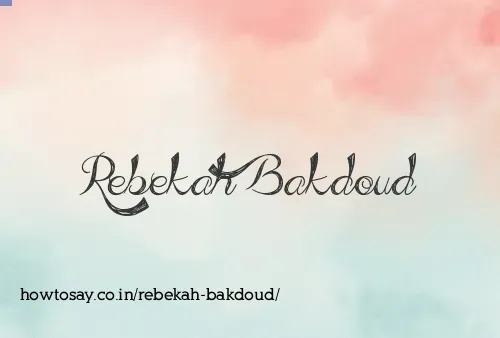 Rebekah Bakdoud
