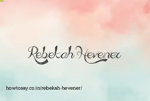 Rebekah Hevener