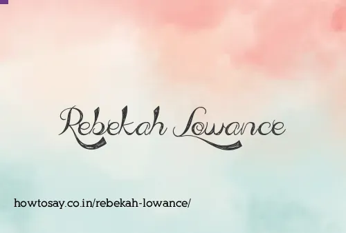 Rebekah Lowance