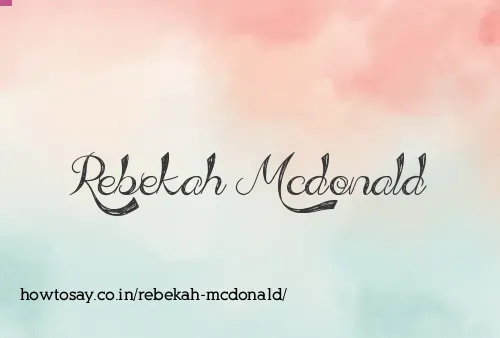 Rebekah Mcdonald