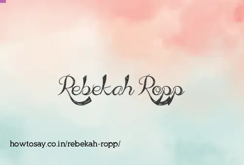 Rebekah Ropp