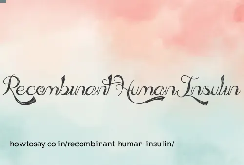 Recombinant Human Insulin