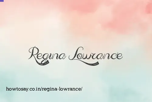 Regina Lowrance