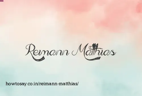 Reimann Matthias