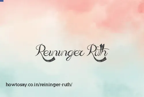 Reininger Ruth