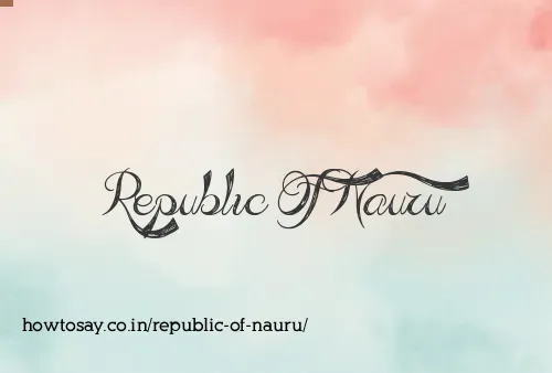 Republic Of Nauru