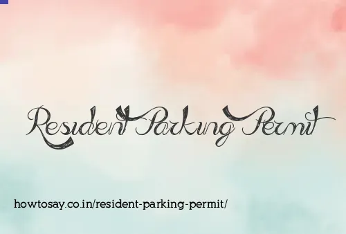 Resident Parking Permit