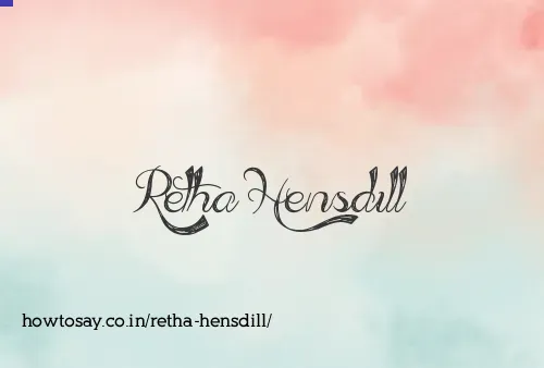 Retha Hensdill