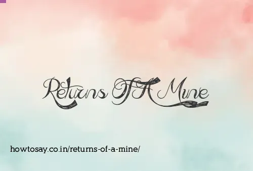 Returns Of A Mine