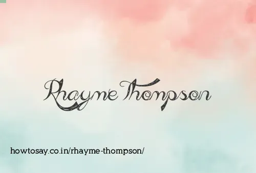 Rhayme Thompson