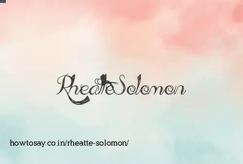 Rheatte Solomon