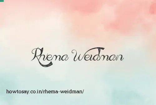 Rhema Weidman
