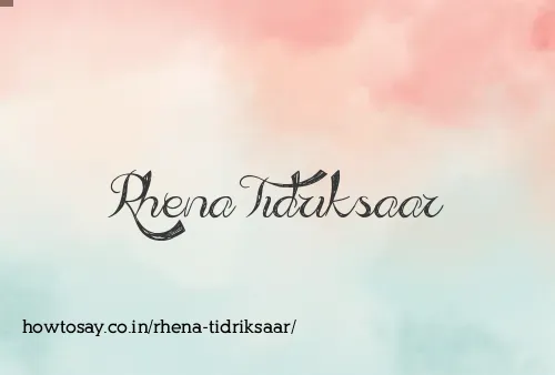 Rhena Tidriksaar
