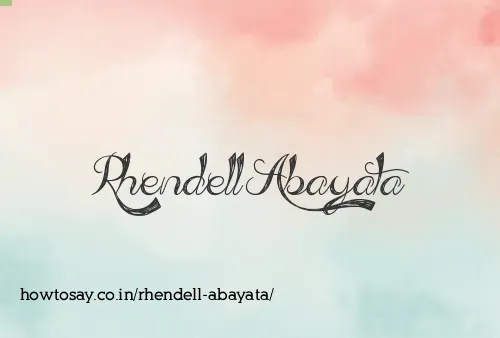 Rhendell Abayata