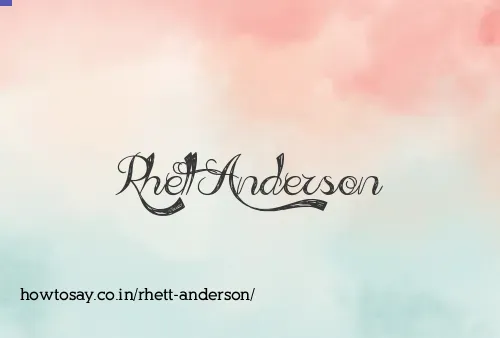 Rhett Anderson