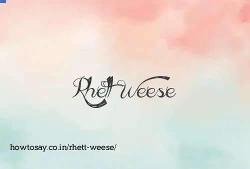 Rhett Weese