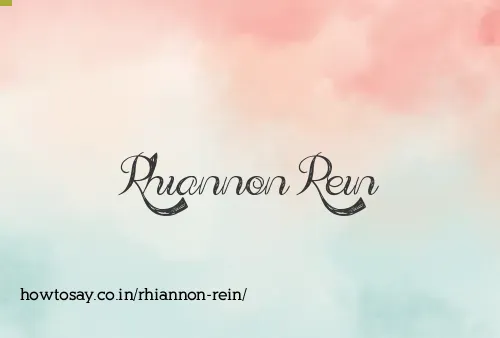 Rhiannon Rein