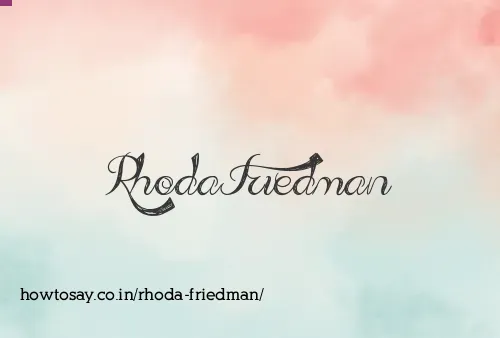 Rhoda Friedman