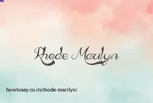 Rhode Marilyn