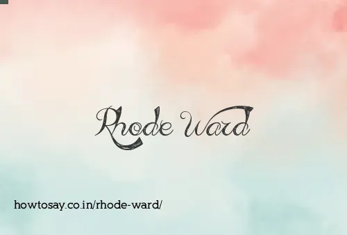 Rhode Ward