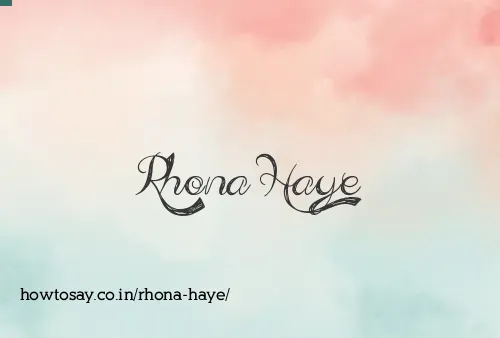 Rhona Haye