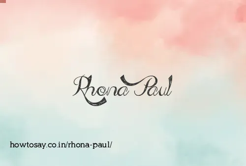 Rhona Paul