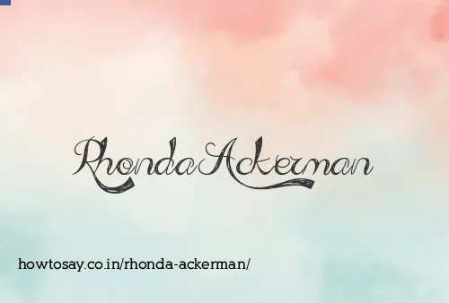Rhonda Ackerman