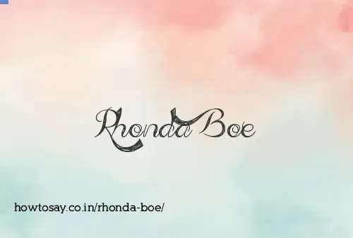 Rhonda Boe