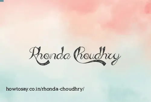 Rhonda Choudhry