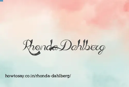 Rhonda Dahlberg