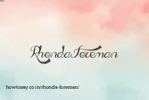 Rhonda Foreman
