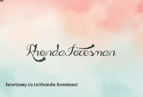 Rhonda Foresman