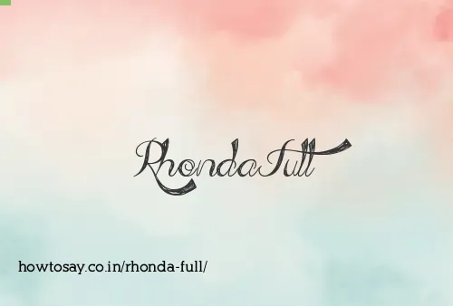 Rhonda Full