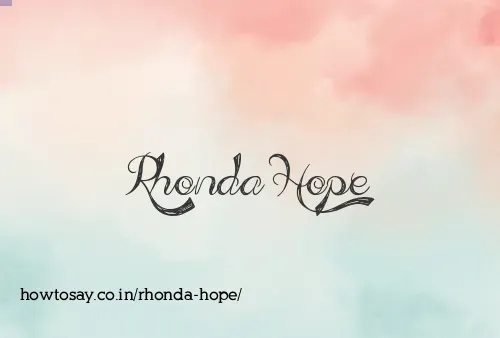 Rhonda Hope