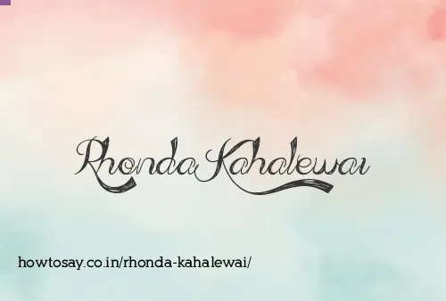 Rhonda Kahalewai