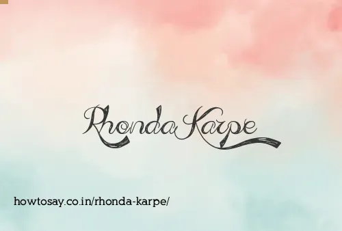 Rhonda Karpe