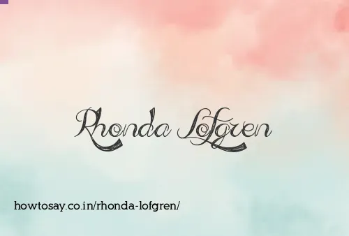 Rhonda Lofgren