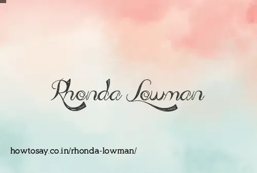Rhonda Lowman