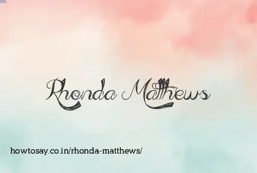 Rhonda Matthews