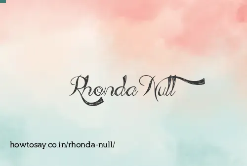 Rhonda Null