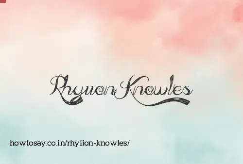Rhyiion Knowles