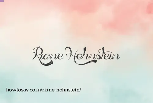 Riane Hohnstein