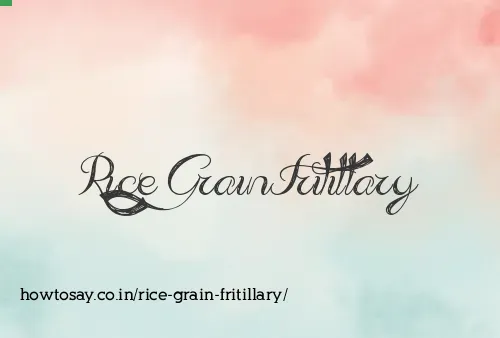 Rice Grain Fritillary