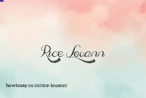 Rice Louann