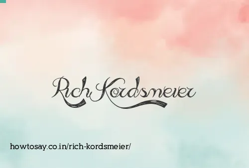 Rich Kordsmeier