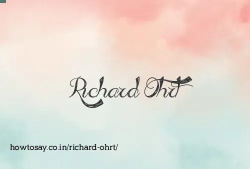 Richard Ohrt