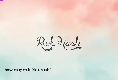 Rick Hash