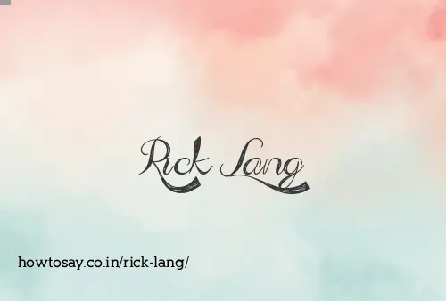 Rick Lang