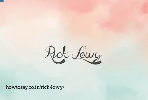 Rick Lowy