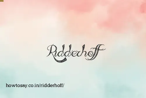 Ridderhoff